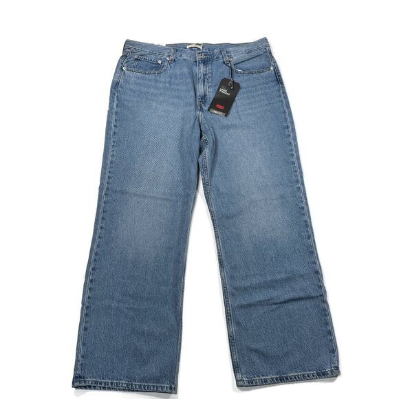 Levis Premium Big E Premium Jeans 33 x 30 Womens Blue NWT Loose Straight Denim - Picture 16 of 16
